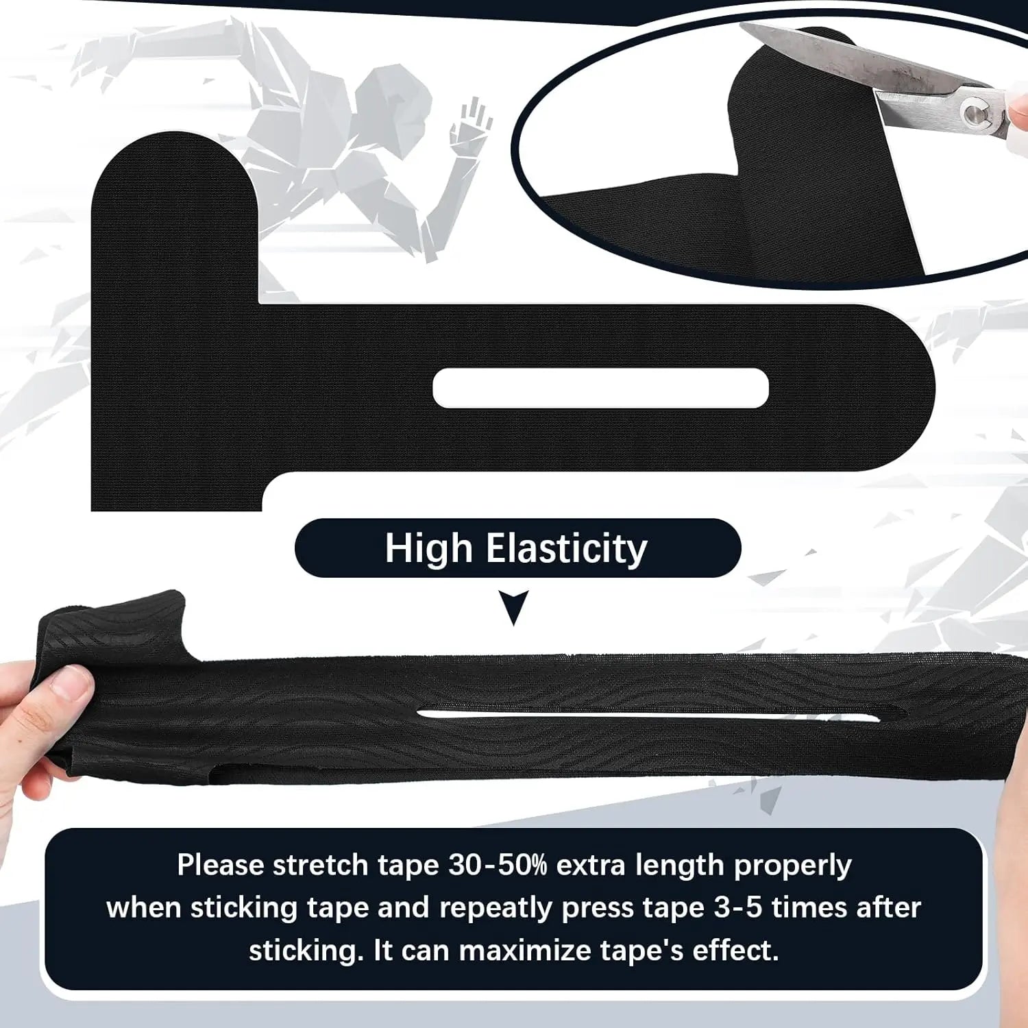 10 Pack Pre-Cut Knee Kinesiology Tape, Relieve Soreness, Stabilize Joints for All Sports