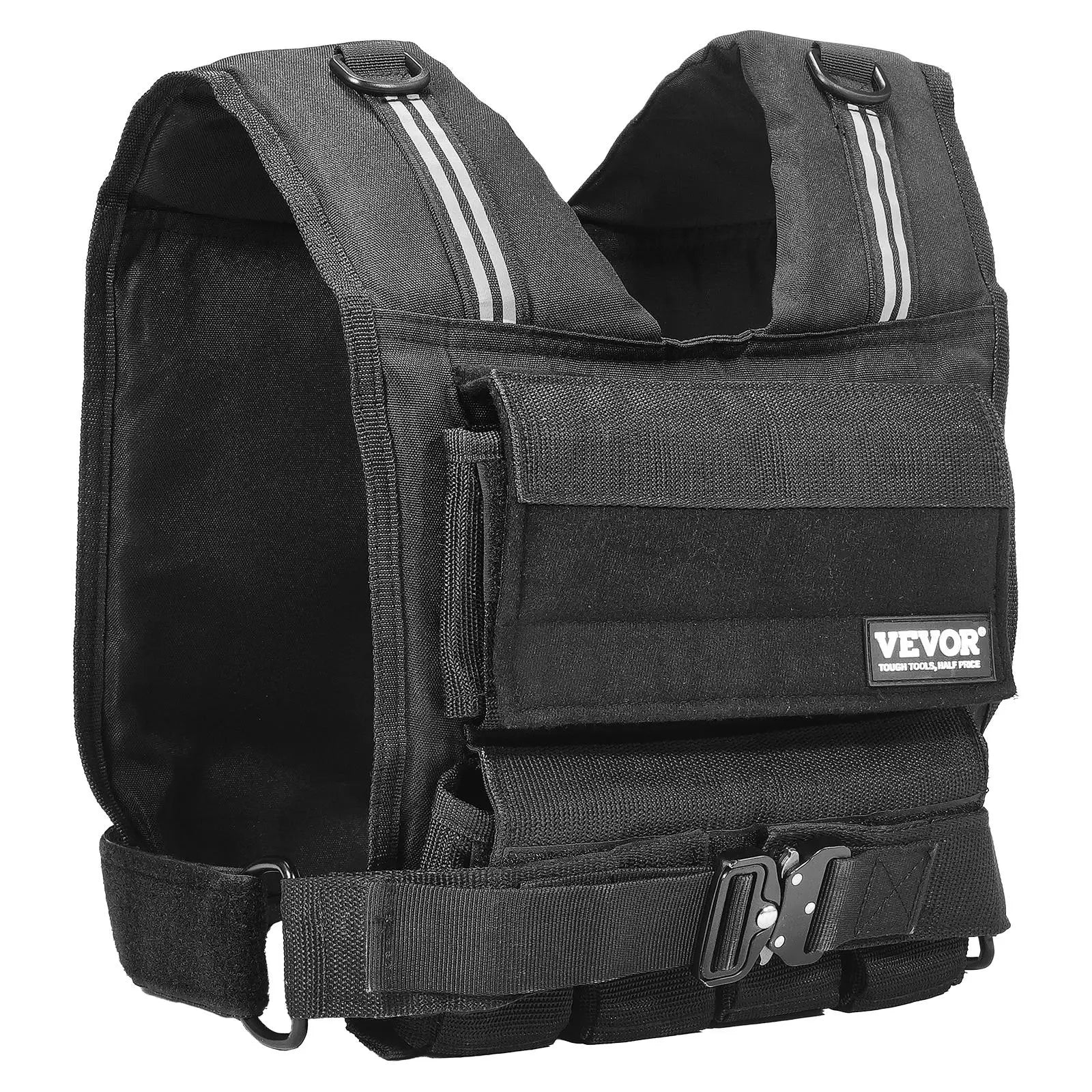 【Dealsforyoudays】Vevor Adjustable Weighted Vest, 35Lb Weight Vest with Iron Weights, Shoulder Pad, and Reflective Stripe, Body Weight Vest Exercise Set for Men Women, Workout Equipment for Strength Training Running