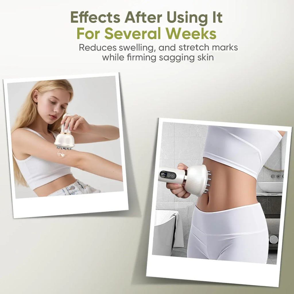 Professional Handheld Massager with Lymphatic Drainage - Rechargeable, Heat & Vibration Device for Muscle Support, Portable Full-Body Care Gift for Neck, Back, Legs