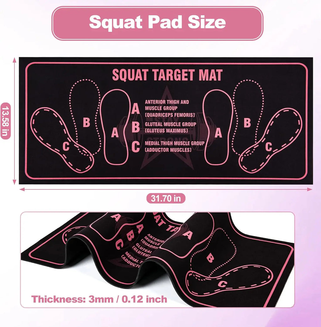 Exercise Mat Perfect for Squats, Leg and Ab Workouts, Squat Guide Mat, Squat Step Position, Squat Mat Knee Mat Lightweight and Portable for Men and Women Summervibes