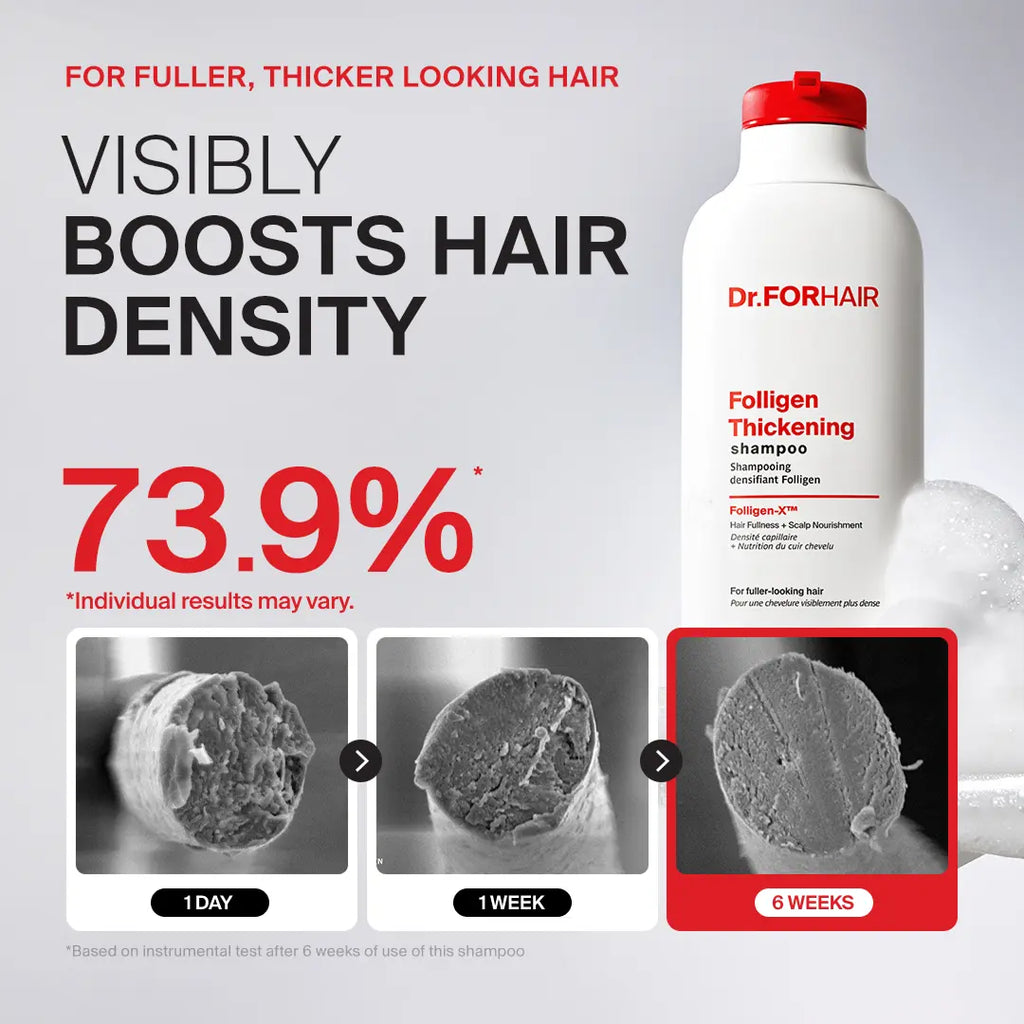 [Dr.Forhair] Thickening Power Couple - Shampoo 16.91 Oz + Thickening Scalp Serum 1.69 Oz | for Fuller-Looking Hair | Thickening Hair | Complete 2-Step Root Care | Root Volume | Healthy Scalp