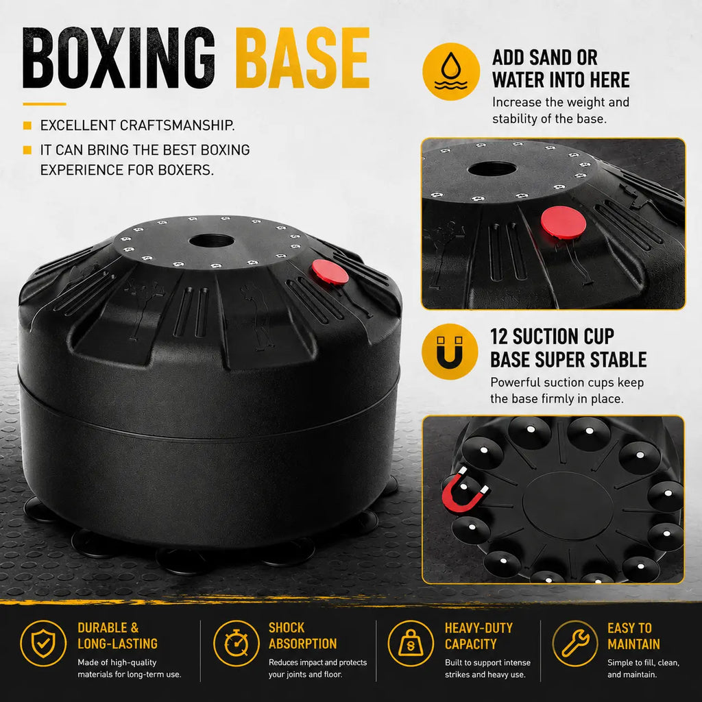 LEKÄRO Punching Bag with Stand, Freestanding Heavy Boxing Bag with Gloves, Stable Base, Fast Rebound for Home Gym Training | Ships in 2 Packages