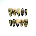 Gakunails MEDIUM ALMOND Collection - 23Mm Length Handmade Press on Nails with Toolkit & Reusable Design for Eco-Friendly Beauty Sticky Tabs Debonder
