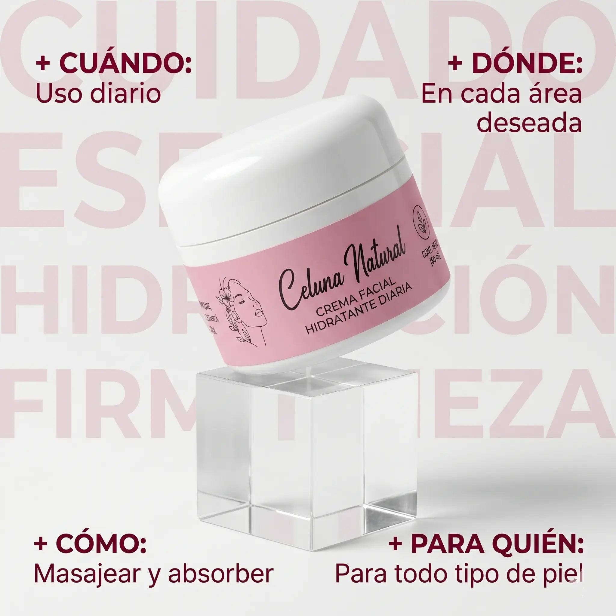 Natural Brightening Face Cream, Dual-Action Day and Night Moisturizer for Deep Hydration and Luminous Skin, 60 Ml, Hydrate, Moisture