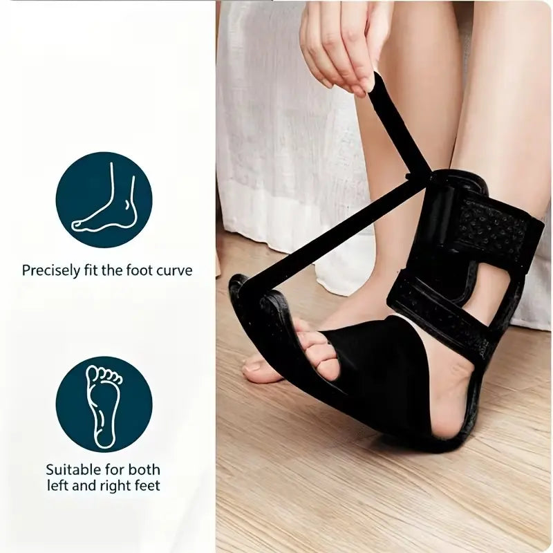 Adjustable Unisex Night Splint for Foot Drop and Plantar Fasciitis, Upgraded Support Straps with Adjustable Shoulder Strap, Provides Relief for Achilles Tendonitis and Heel Spurs; Suitable for Day and Night Use. Ankle Support Brace with Foot Cup.
