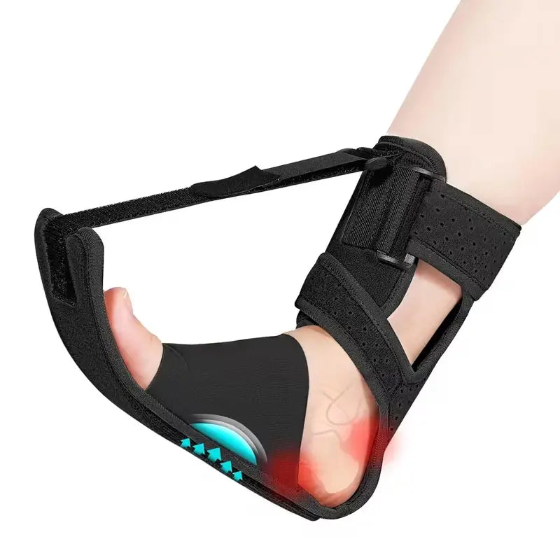 Adjustable Unisex Night Splint for Foot Drop and Plantar Fasciitis, Upgraded Support Straps with Adjustable Shoulder Strap, Provides Relief for Achilles Tendonitis and Heel Spurs; Suitable for Day and Night Use. Ankle Support Brace with Foot Cup.