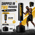 LEKÄRO Punching Bag with Stand, Freestanding Heavy Boxing Bag with Gloves, Stable Base, Fast Rebound for Home Gym Training | Ships in 2 Packages