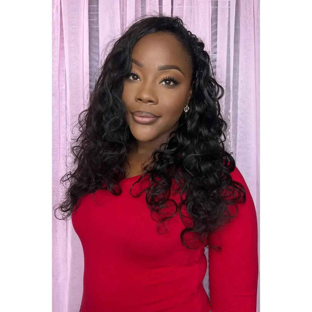 Ygwigs Pre-Separated Feather Crochet Hair Extension Body Wave Human Hair FE22