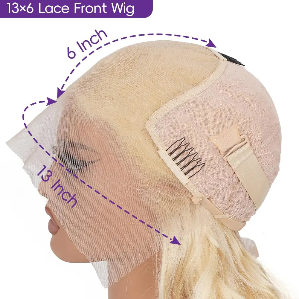Hot Star 613 13X6 HD Transparent Lace Front Wig Human Hair 40 Inch 180 Density Blonde Wig Straight Pre Plucked with Baby Hair