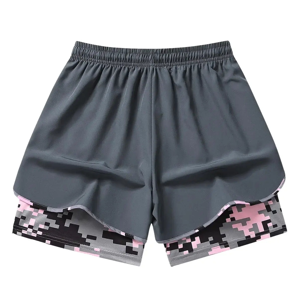 3PCS Women'S Sports Shorts, Camo Lined Polyester Athletic Shorts, Elastic Drawstring Waist, Casual Lightweight Shorts for Running, Gym Workouts & Daily Casual Wear,Summerwins