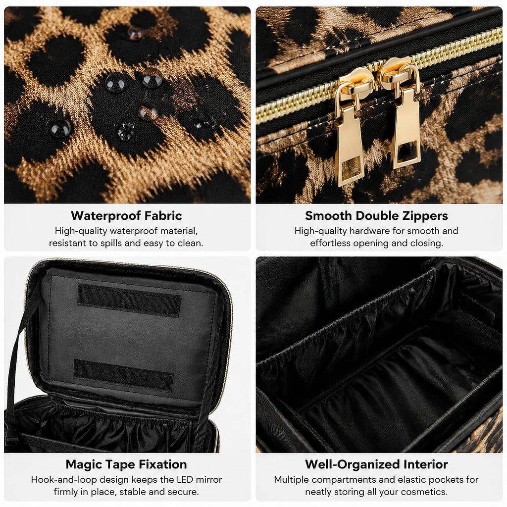 Travel Makeup Bag, Portable Cosmetic Bag, Large Capacity Travel Makeup Case Organizer, Black for Women Toiletry Bag for Girls Traveling with Handle and Divider