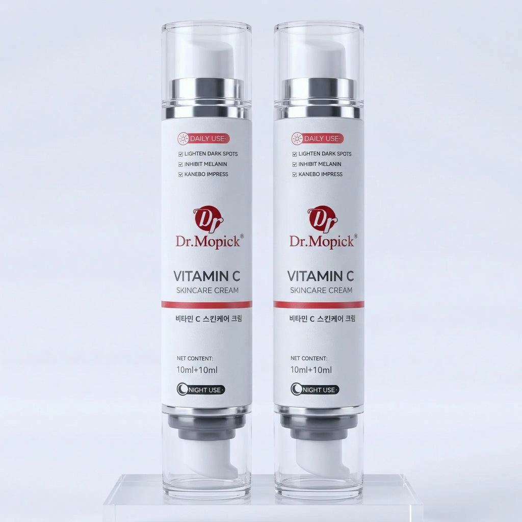 Dr.Mopick Advanced Vitamin C Brightening Complex Dual Chamber Niacinamide Serum Day Night Hydrating Face Care Moisturizer Skin Repair