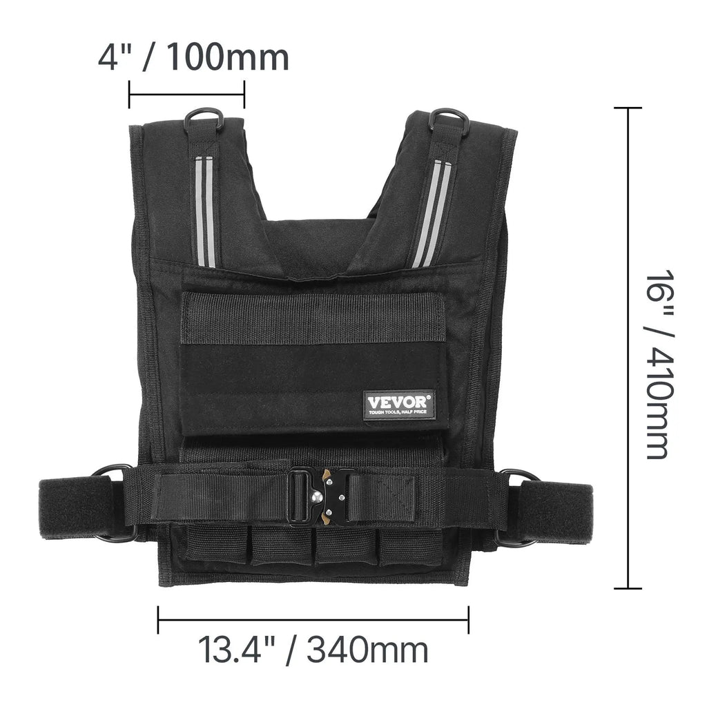 【Dealsforyoudays】Vevor Adjustable Weighted Vest, 35Lb Weight Vest with Iron Weights, Shoulder Pad, and Reflective Stripe, Body Weight Vest Exercise Set for Men Women, Workout Equipment for Strength Training Running