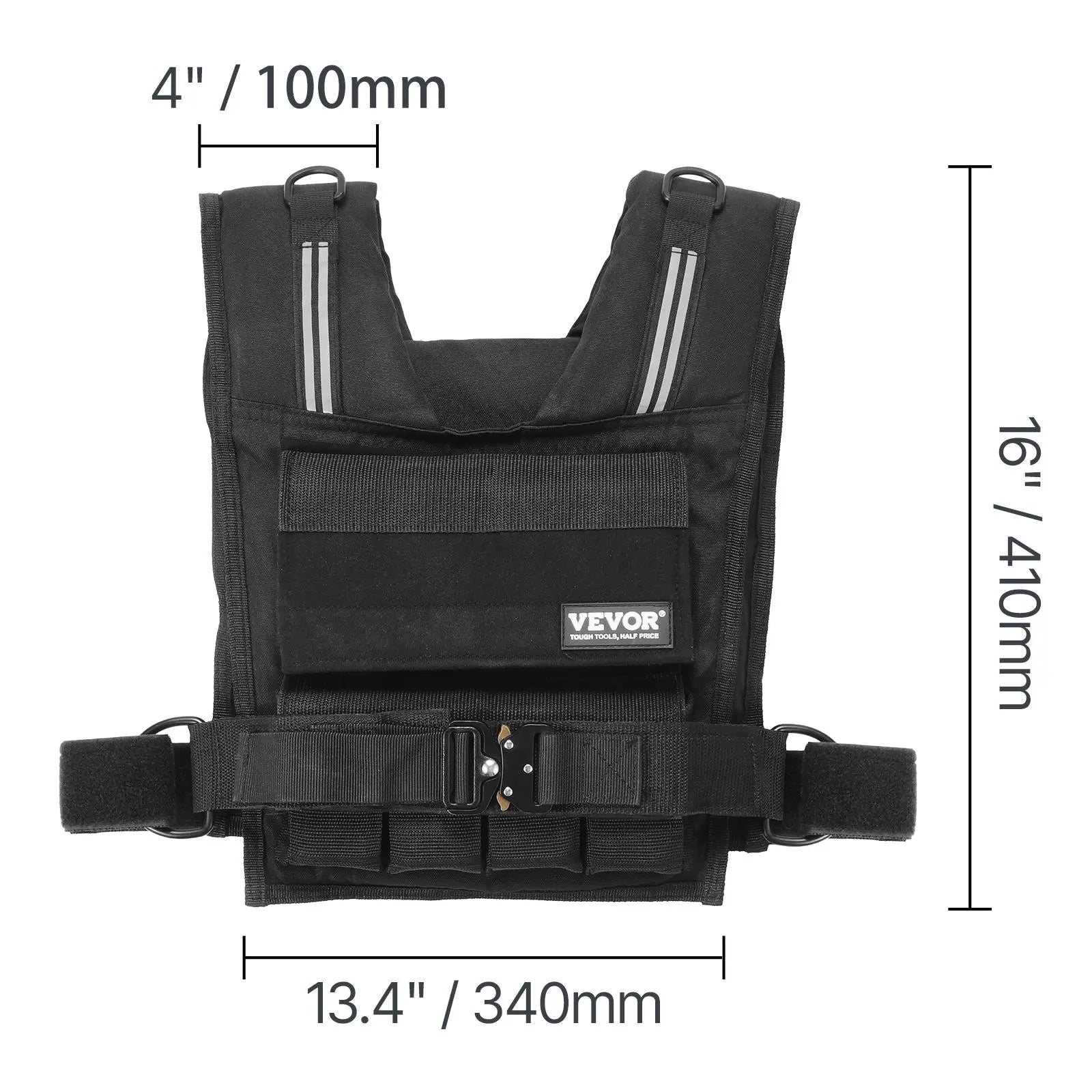 【Dealsforyoudays】Vevor Adjustable Weighted Vest, 35Lb Weight Vest with Iron Weights, Shoulder Pad, and Reflective Stripe, Body Weight Vest Exercise Set for Men Women, Workout Equipment for Strength Training Running