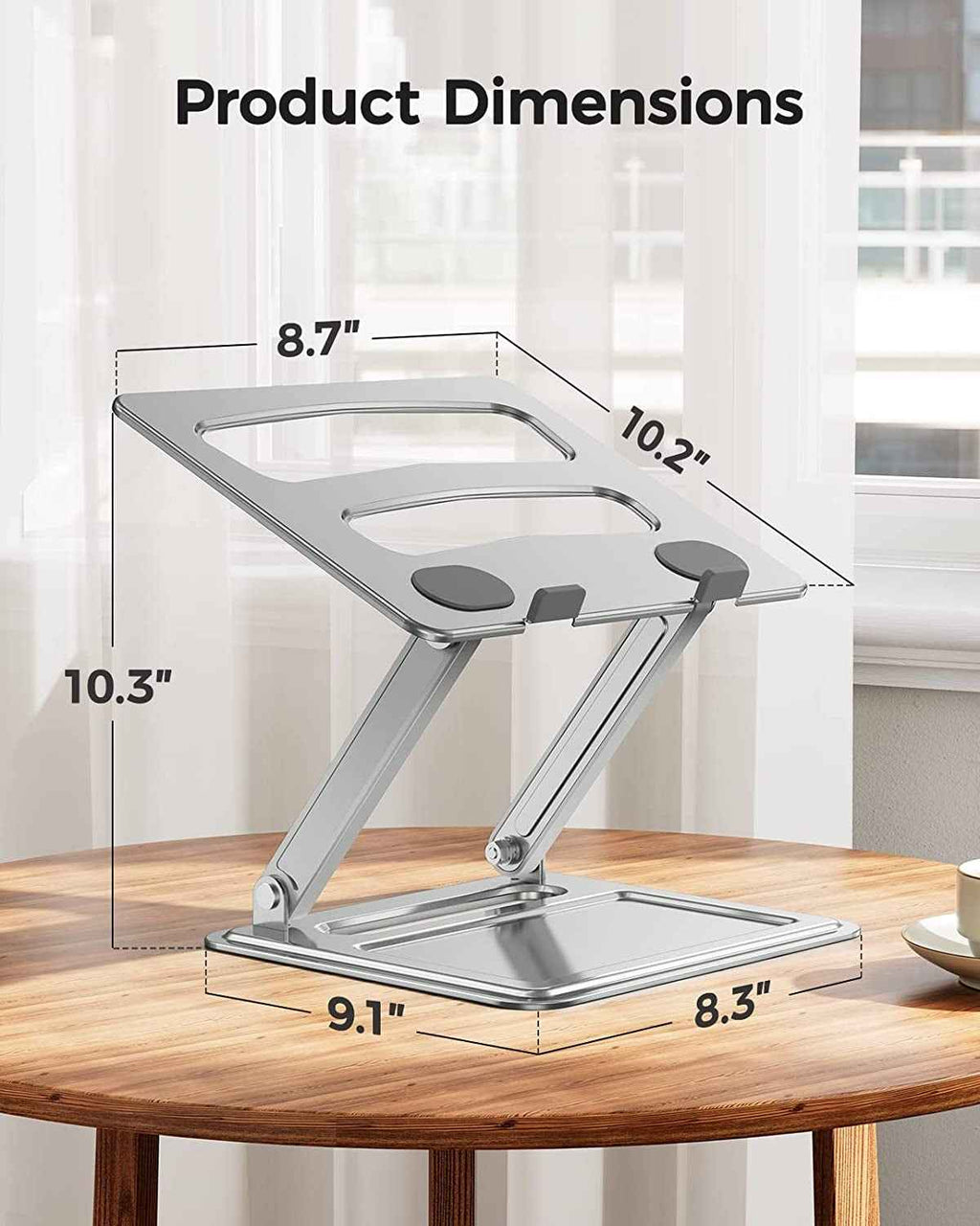 Adjustable Laptop Stand, Portable for 17.3Inch Laptops, Holds up to 17.6Lbs, Ergonomic Posture & Heat Dissipation