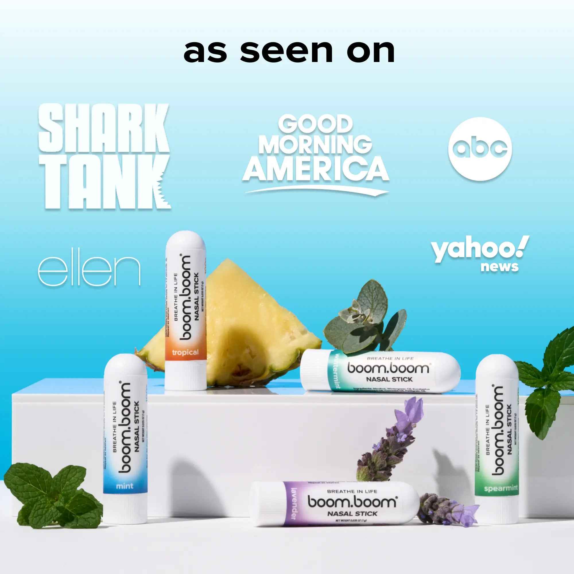 Boomboom Nasal Stick: Free Your Nose | Featured on Shark Tank | Powerful Essential Oils with Vapor Flow Technology | Breathe in Life Remedies Treatment