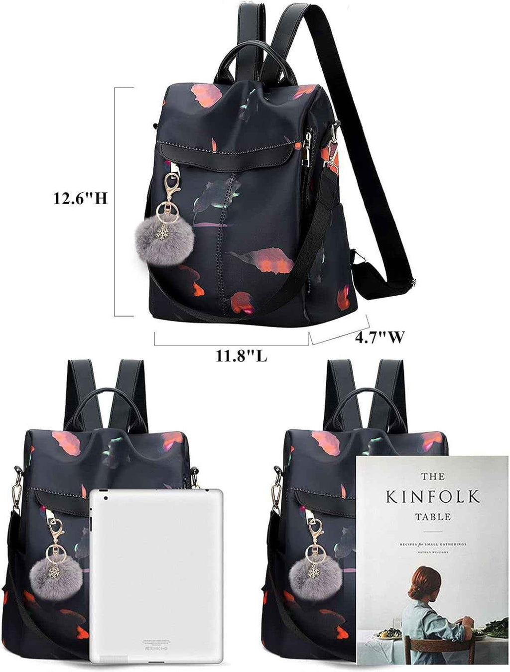 Backpack Purse for Women Mini Anti-Theft Bag Waterproof Nylon Backpack Stylish Large Capacity Travel Bag