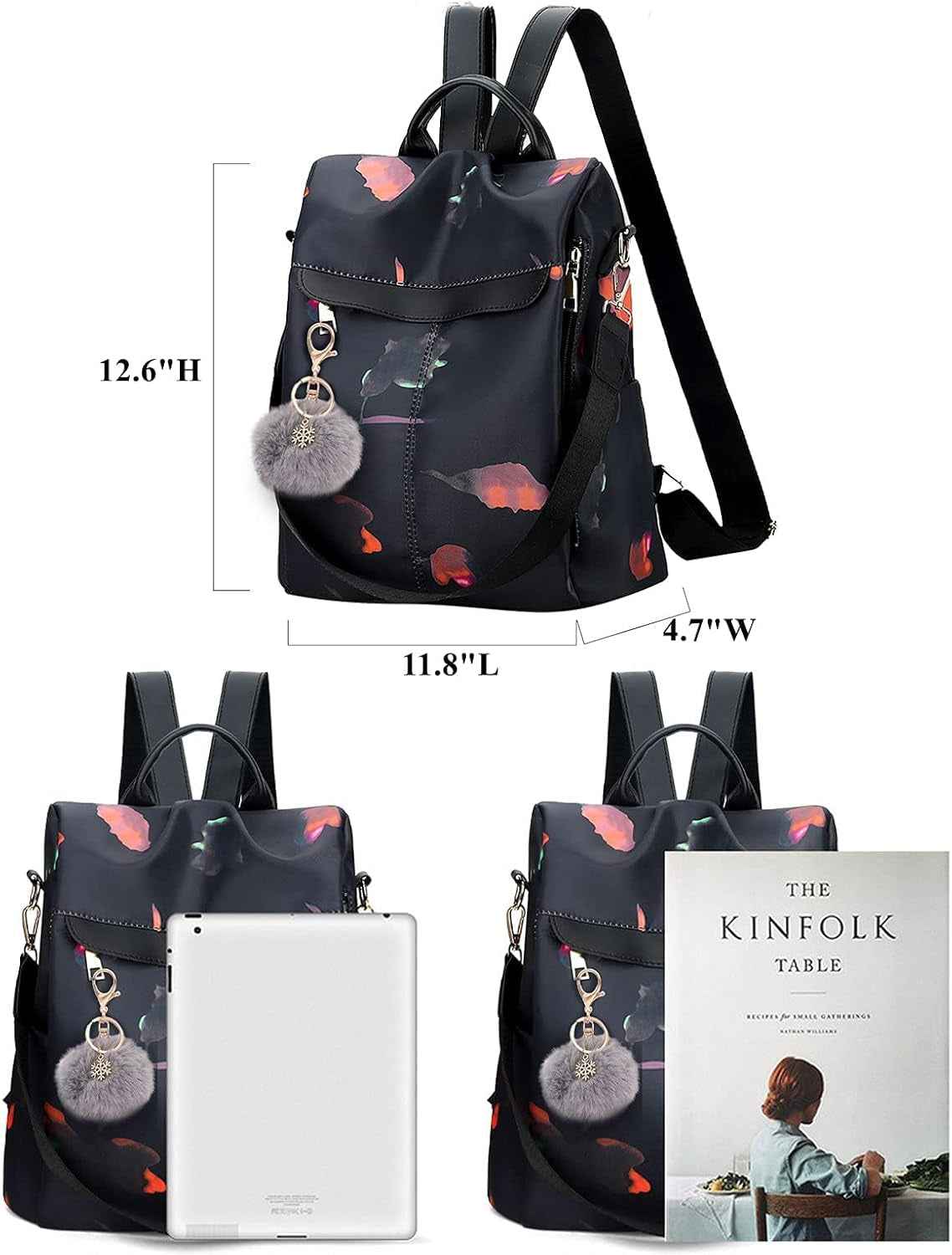 Backpack Purse for Women Mini Anti-Theft Bag Waterproof Nylon Backpack Stylish Large Capacity Travel Bag