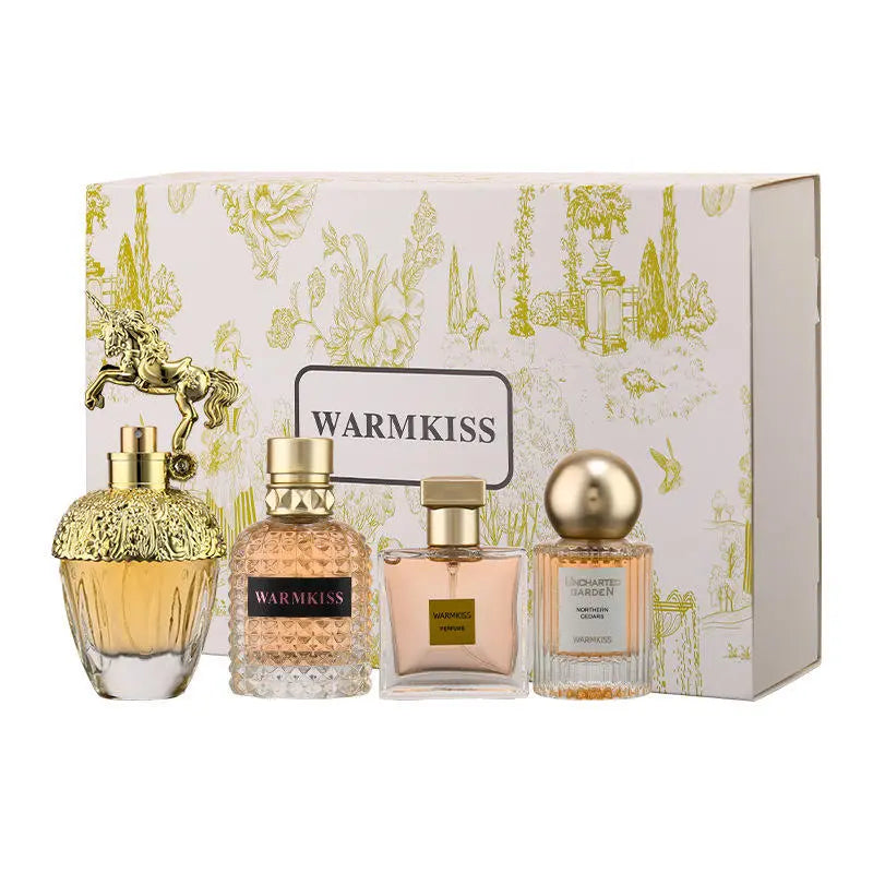 WARMKISS Perfume Set: 4 Scents for Every Vibe- 50Ml+30Ml*2+25Ml - with Floral & Fresh Notes - Ideal Gift for Her on Birthday & Anniversary - Long Lasting Perfumes - Mini Perfumes - Perfect Birthday Gift - Perfect Gift Set - Timber - Colognes-Woman