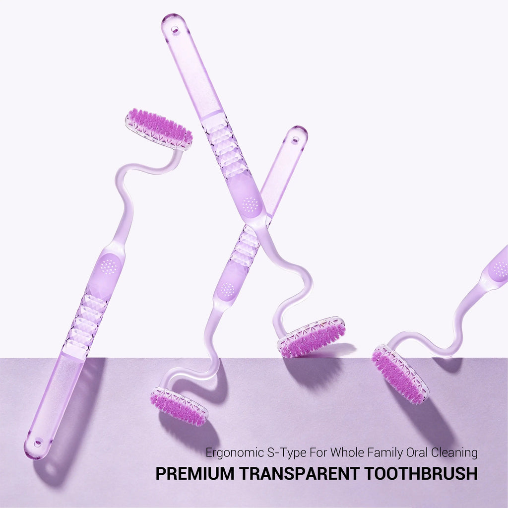 CEELIKE S-Shaped Toothbrush - Ergonomic Curved Handle, Soft Bristles for Deep Oral Cleaning, Comfortable Daily Oral Care, Non-Medical