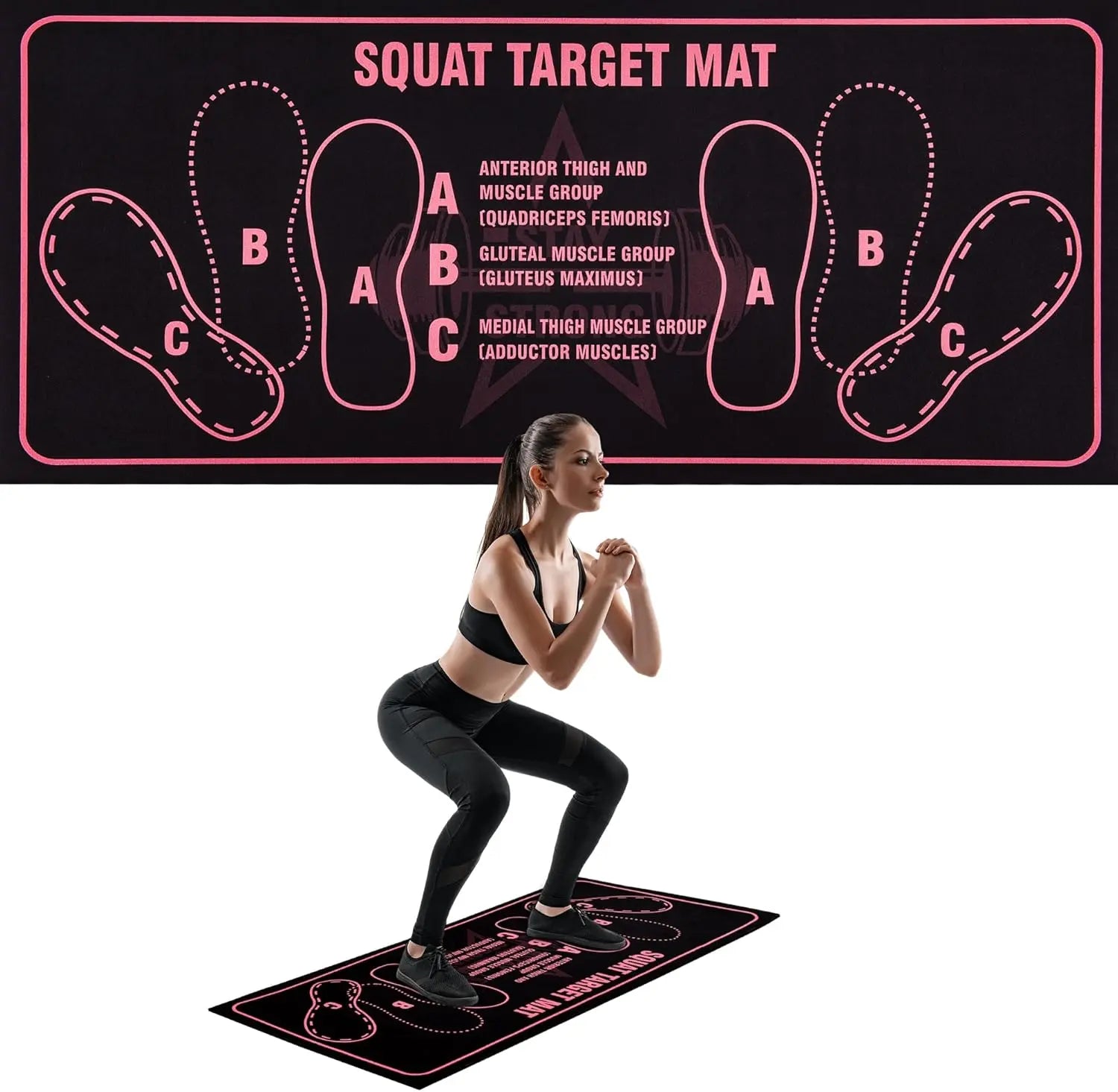 Exercise Mat Perfect for Squats, Leg and Ab Workouts, Squat Guide Mat, Squat Step Position, Squat Mat Knee Mat Lightweight and Portable for Men and Women Summervibes