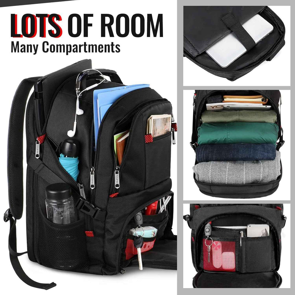Large Laptop Backpack for Men, Heavy Duty Travel Backpack Carry on Flight Approved, 17 Inch College Work Bookbag, Water Resistant Business Backpack for Men Women, Mochilas Para Hombres