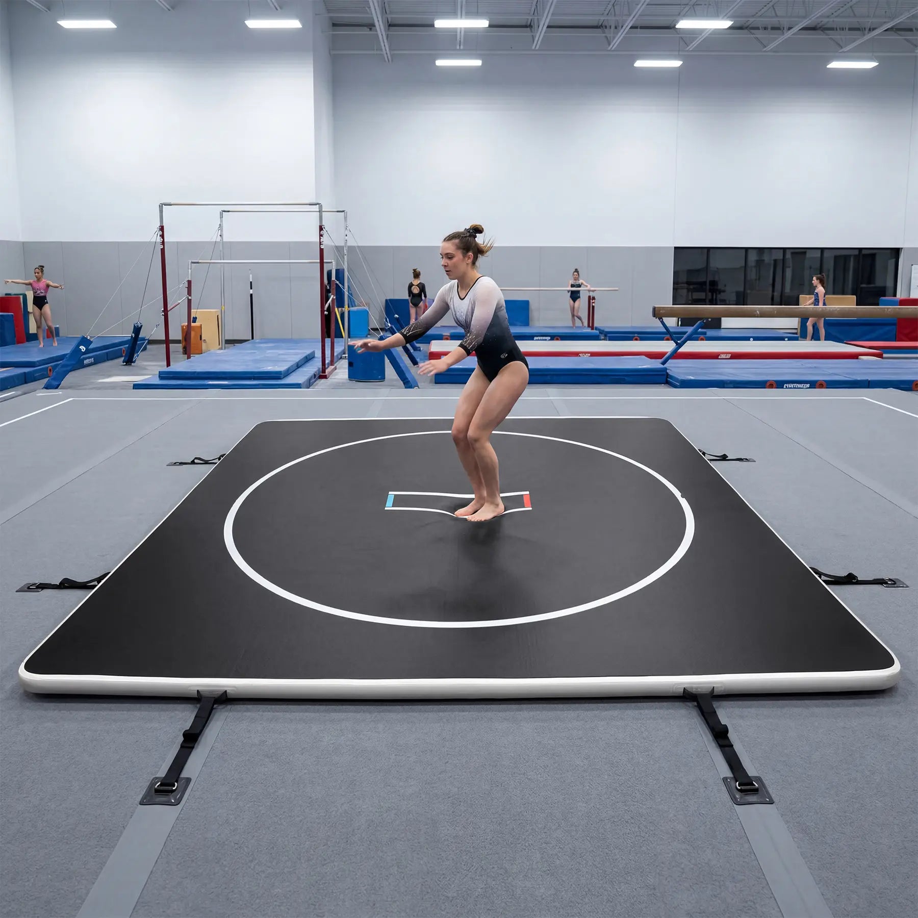 Inflatable Wrestling Mat 10FT / 13FT X 4IN, PVC Portable Wrestling Mats for Home, 4" Thick Jiu Jitsu Mats with Circles for Wrestling, Martial Arts, Jitsu, BJJ, Boxing, MMA, Judo Indoor Outdoor Use