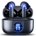 P91 Wireless Earbuds, Bluetooth Headphones V5.4 Stereo Ear Buds with Noise Cancelling Mics, 60H Playback Mini Case with Dual LED Display, IP7 Waterproof In-Ear Earphones for Android Ios