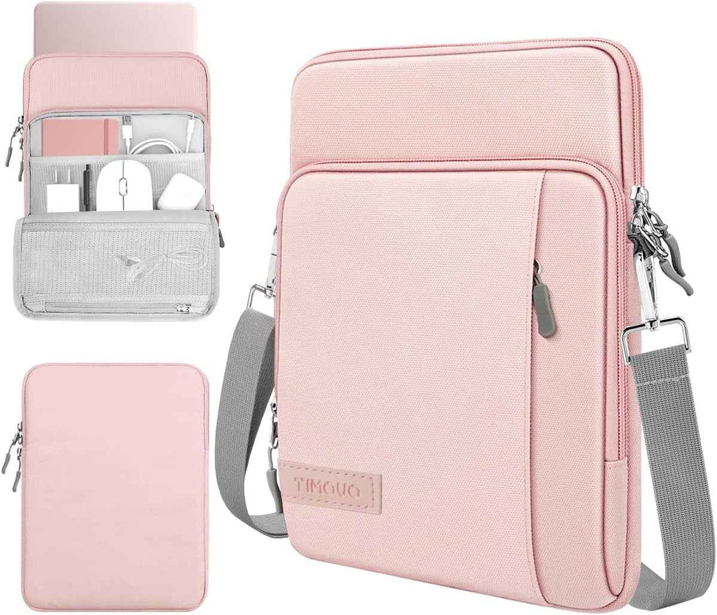 Sleeve Case with Shoulder Strap for Tablet/Laptop, 13.3-14", Pink | Fit Macbook Neo 13 Inch 2026 Model A3404 with A18 Pro Chip, Carrying Case with Shoulder Strap