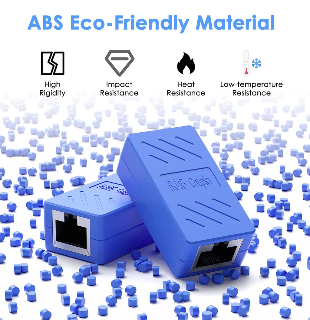 RJ45 Coupler, Ethernet Extender for Cat7/Cat6/Cat5E/Cat5 Female to Female Ethernet Coupler Connector(1Pack, Blue)