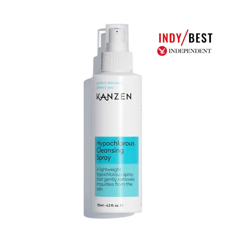Kanzen Skincare Hypochlorous Cleansing anti Bacterial Spray 125Ml 4.2 Fl Oz | 125Ppm Hypochlorous Acid, Skincare Facial Spray | for Sensitive Skin, Acne Prone Skin, Non Comedogenic | Pure Ingredients
