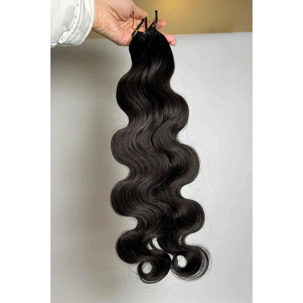 Ygwigs Pre-Separated Feather Crochet Hair Extension Body Wave Human Hair FE22