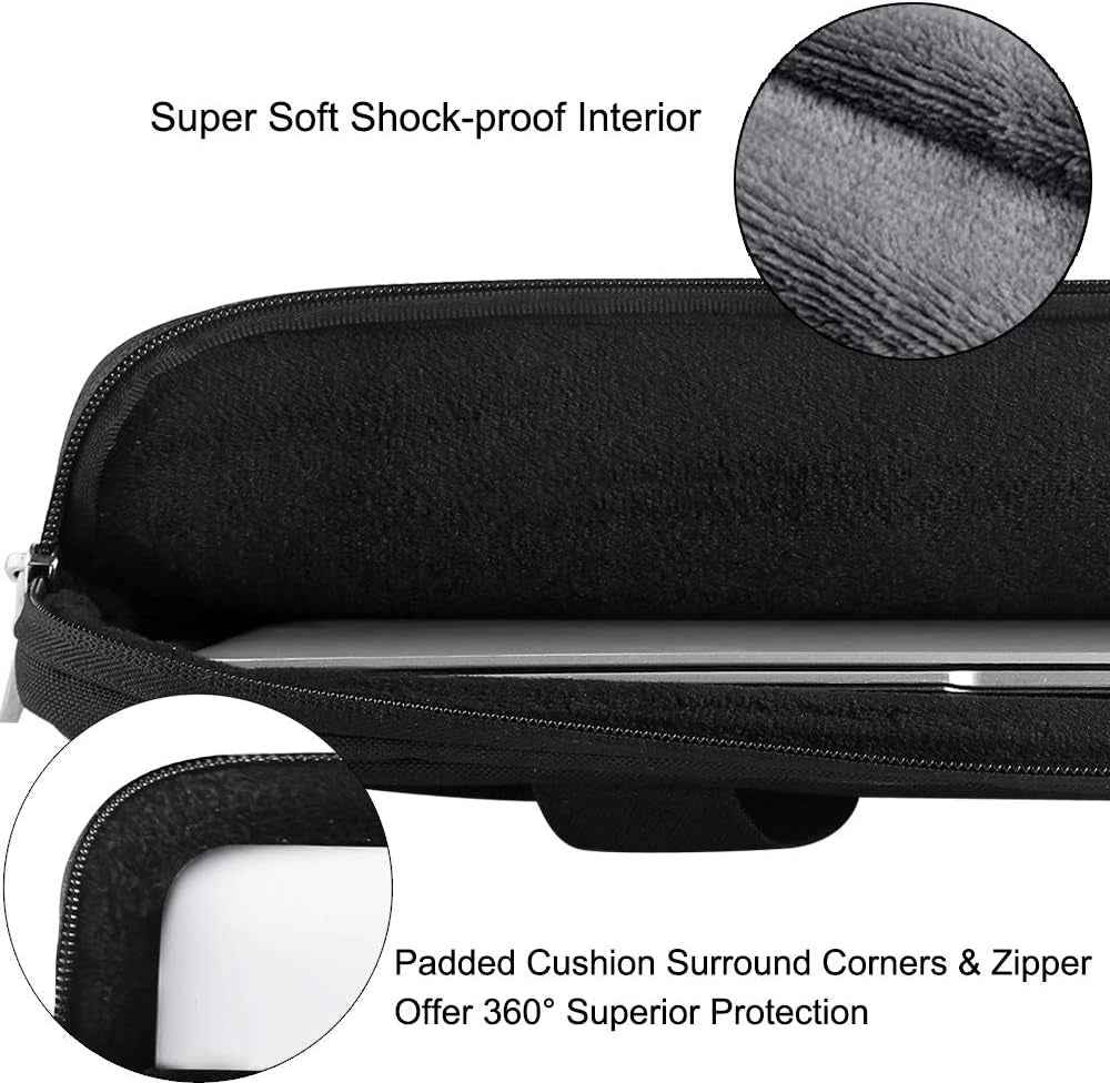 Laptop Bag 17 17.3 Inch, 360° Protective Laptop Case Sleeve with Shoulder Strap Compatible with 17-18 Inch Lenovo Asus Acer Dell Hp, Waterproof Computer Bag Slim Briefcase for Men Women, Black
