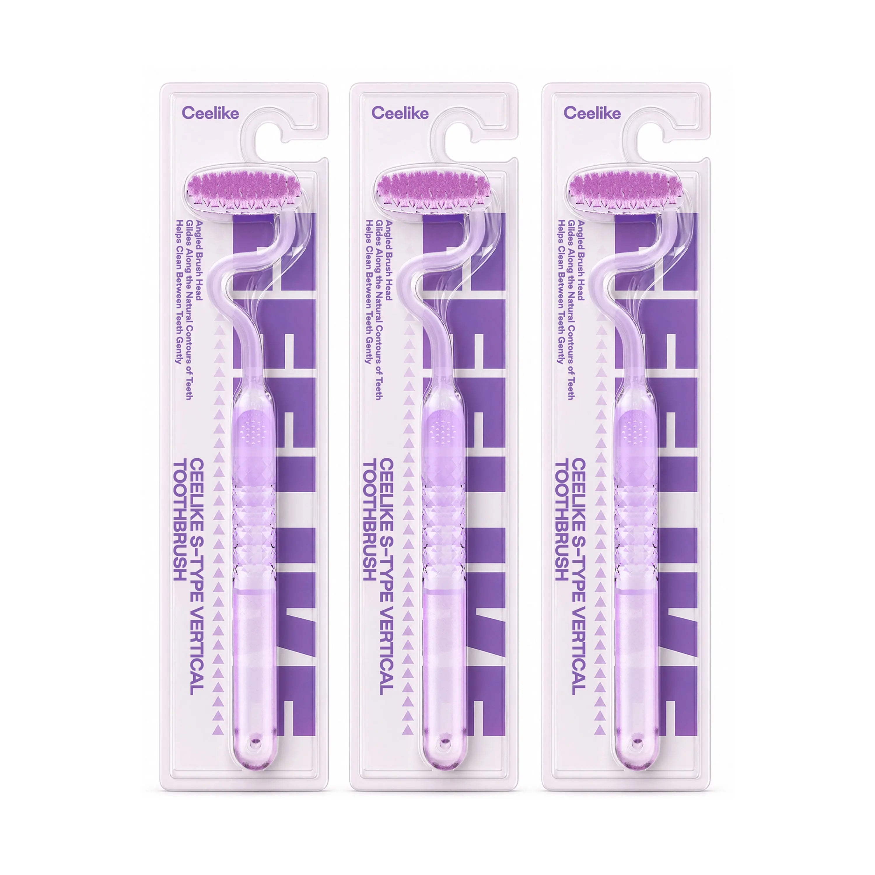 CEELIKE S-Shaped Toothbrush - Ergonomic Curved Handle, Soft Bristles for Deep Oral Cleaning, Comfortable Daily Oral Care, Non-Medical