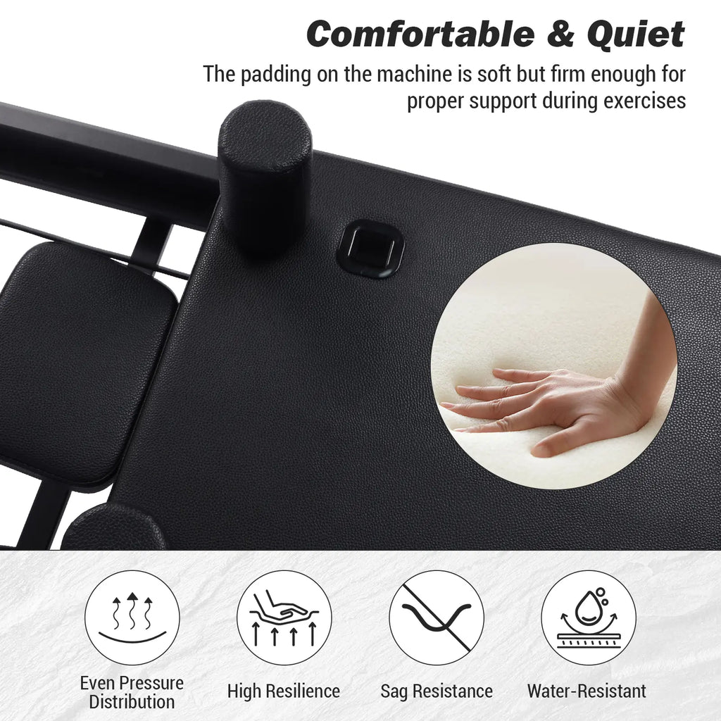 Pilates Reformer Machine 77.5 in Foldable Pilates Equipment for Home Gym Workout,Adjustability Pilates Workout Equipment with Resistance Ropes for Advanced and Beginners