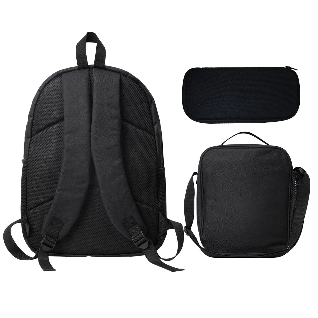 CR7 Soccer School Backpack Set for School Bag with Lunch Bag Pencil Case 3Pcs Set Idea for Student School