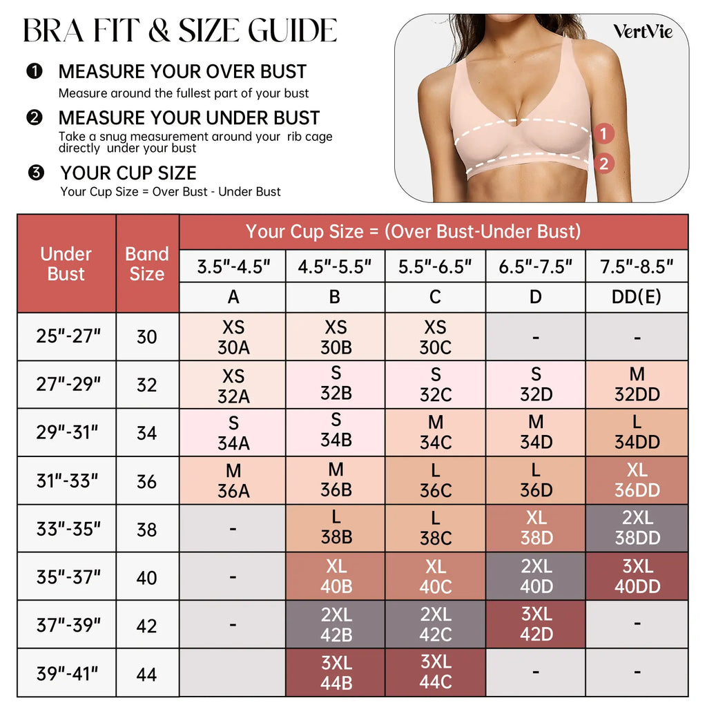 Vertvie Jelly Bra Polka Dots Deep V Seamless Bras Wireless Everyday T-Shirt Bra Plunge with Wide Straps Comfort & Sexy