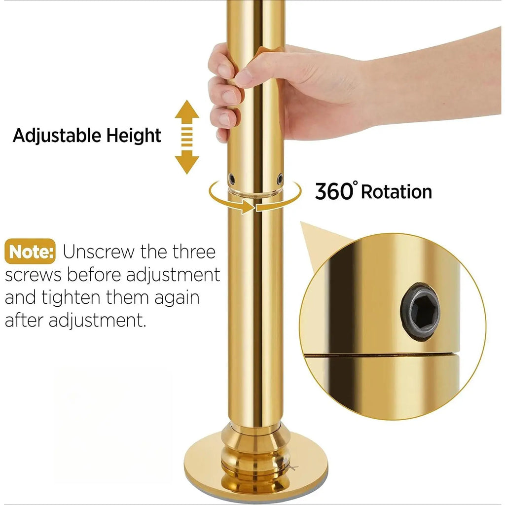Portable Dancing Pole – 45Mm Spinning & Static Modes – Height Adjustable Removable Fitness Pole – for Home Gym, Exercise, Club & Party