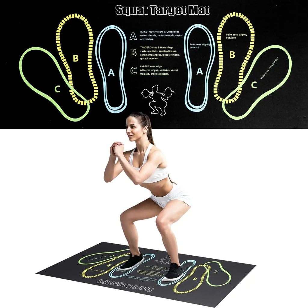 Exercise Mat Perfect for Squats, Leg and Ab Workouts, Squat Guide Mat, Squat Step Position, Squat Mat Knee Mat Lightweight and Portable for Men and Women Summervibes