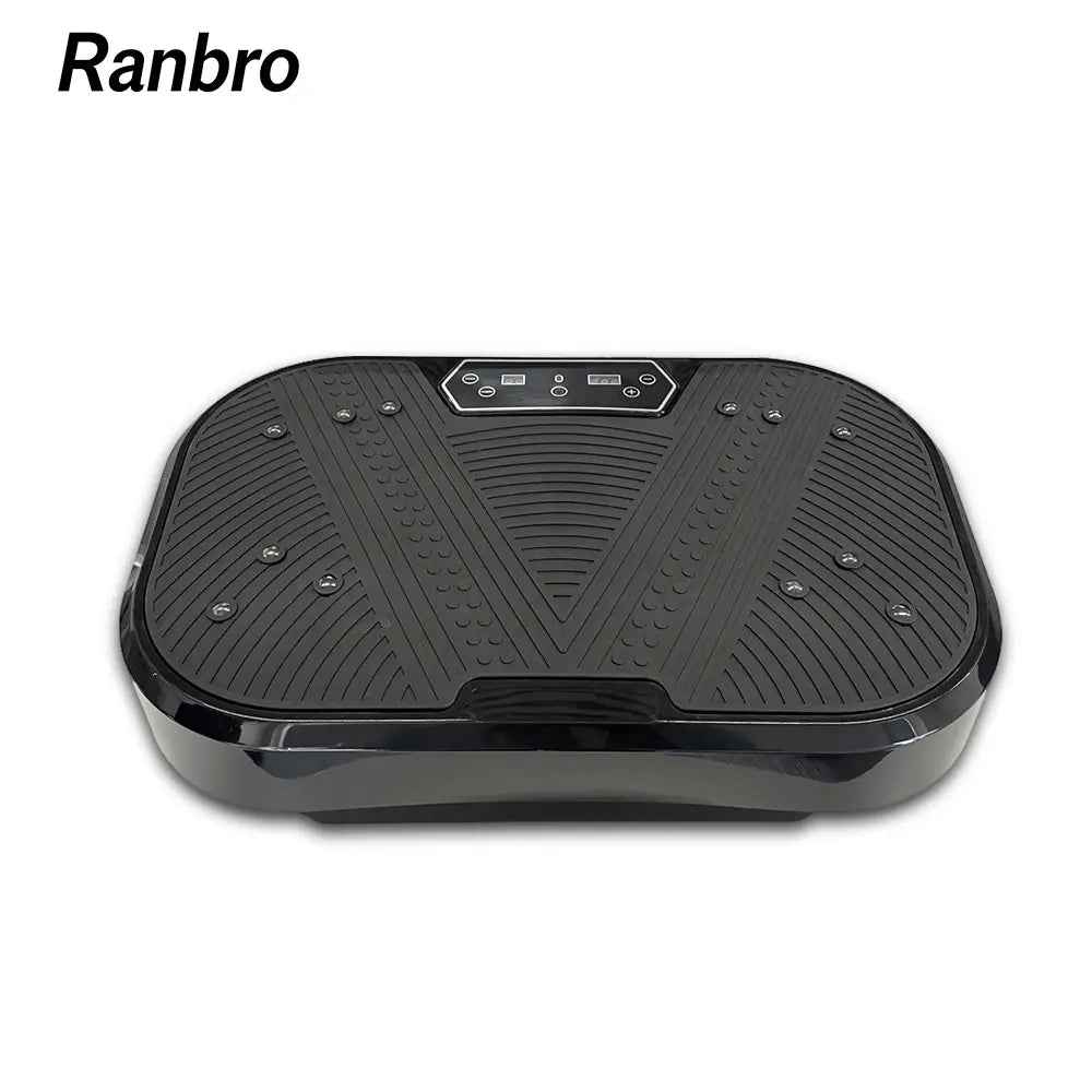 Ranbro Vibration Plate Exercise Machine, No-Assembly 330Lbs Capacity Portable Whole Body Workout Platform with 120 Speed Levels, Aerobic Fitness Vibrating Plate with Resistance Bands & Remote, Quiet Home Gym Summervibes