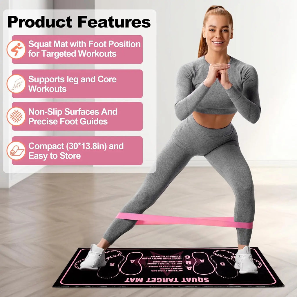 Anti-Slip Squat Pad Set, Durable Non-Skid Training Mat for Home and Gym Use, Ideal Exercise Equipment for Fitness Enthusiasts, Gym Accessories, Gym Floor Mat, Exercise Mat Tiles