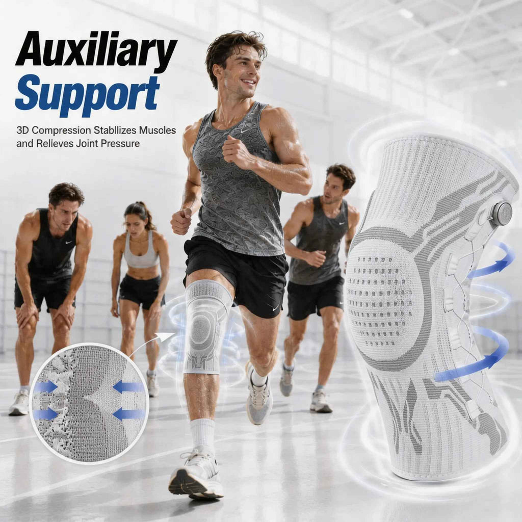 Adjustable Compression Knee Brace with Dial, Breathable Knee Support Sleeve for Sports, Running & Daily Activities