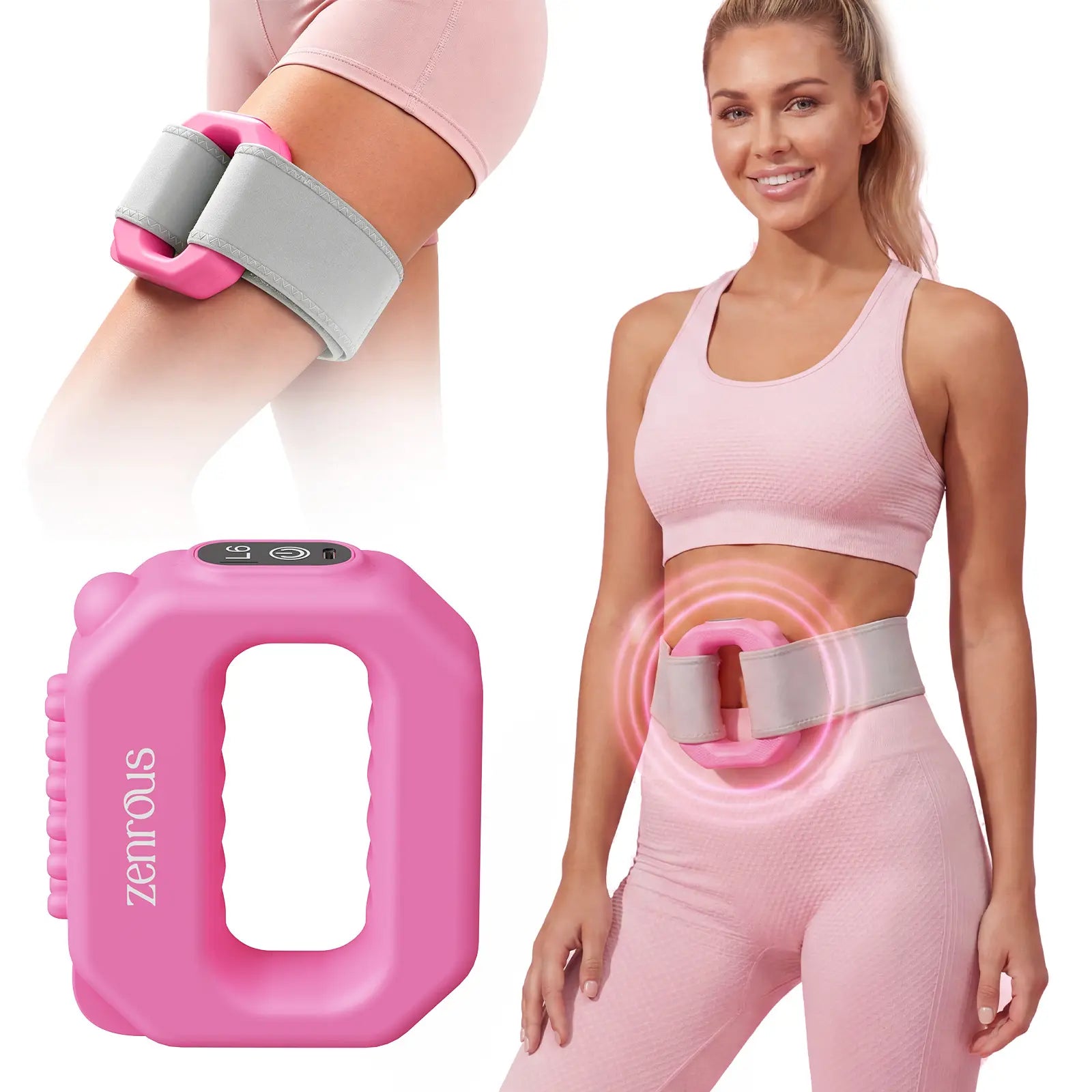 Zenrous 2026 New Wearable Fascia Ring– Adjustable Vibration Belt for Waist, Back & Legs – Cordless Portable Percussive Machine for Muscle Recovery & Tension Relief