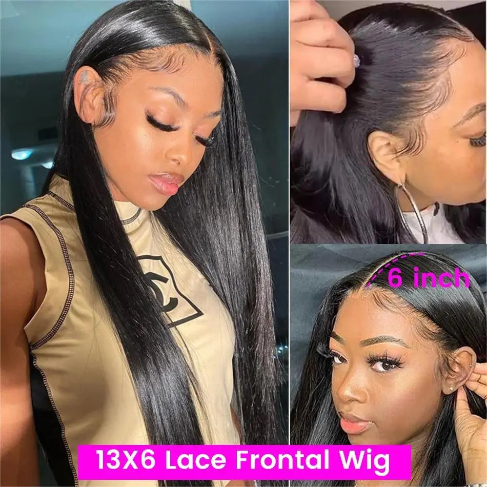 Hot Star Body Wave Wig 13X6 HD Transparent Lace Front Wigs Human Hair Pre Plucked 180% Density Brazilian Straight Frontal Wigs Human Hair with Baby Hair Natural Hairline for Women