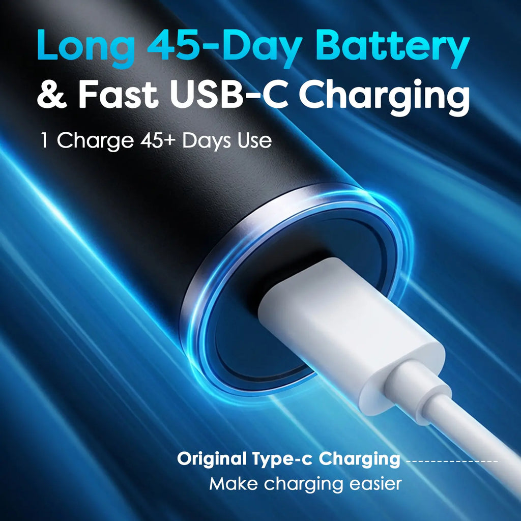 Premium Quality, Insanely Cheap! Everglow Electric USB Charging Toothbrush, 1 Count Soft Bristles Toothbrushes & 4 Counts Brush Head & 1 Count Charging Cable, Intelligent Cleaning Toothbrushes, Gift