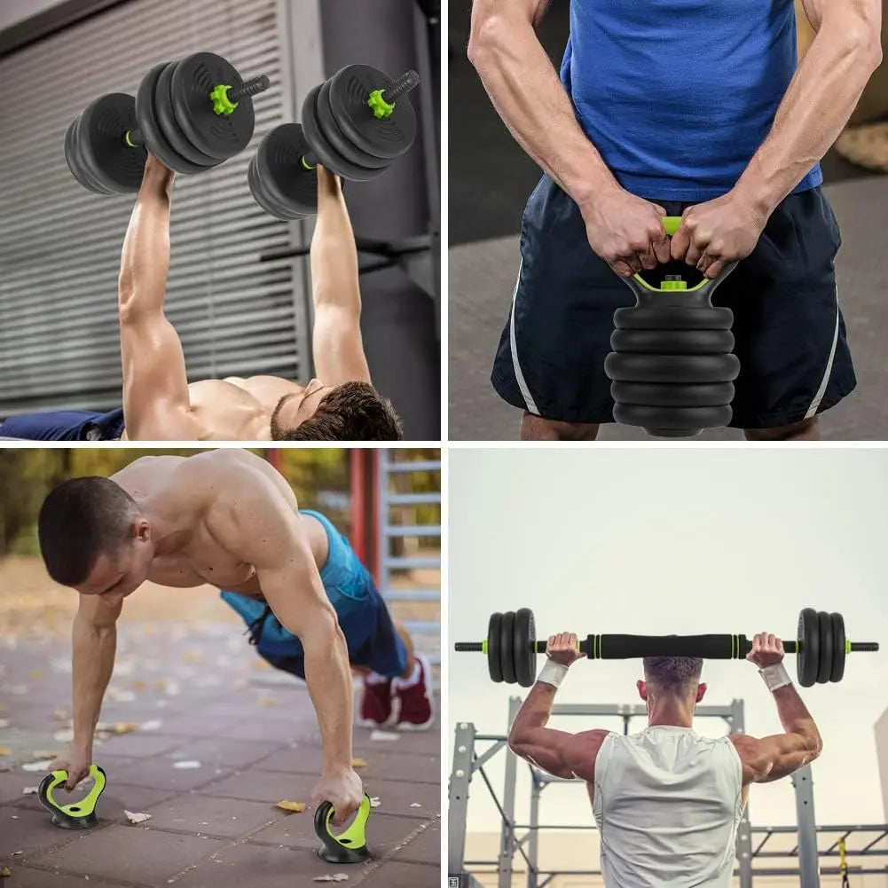 4-In-1 Adjustable Dumbbell Set 88/66 Lb – Converts to Barbell, Kettlebell & Push-Up Stand – All-In-One Home Gym Strength Training Equipment for Men & Women – Full Body Workouts