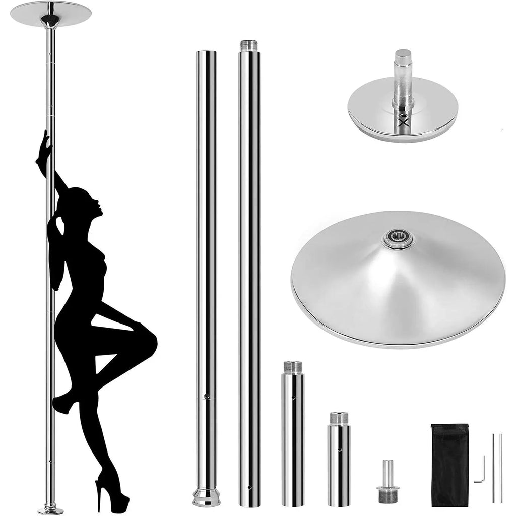 Portable Dancing Pole – 45Mm Spinning & Static Modes – Height Adjustable Removable Fitness Pole – for Home Gym, Exercise, Club & Party