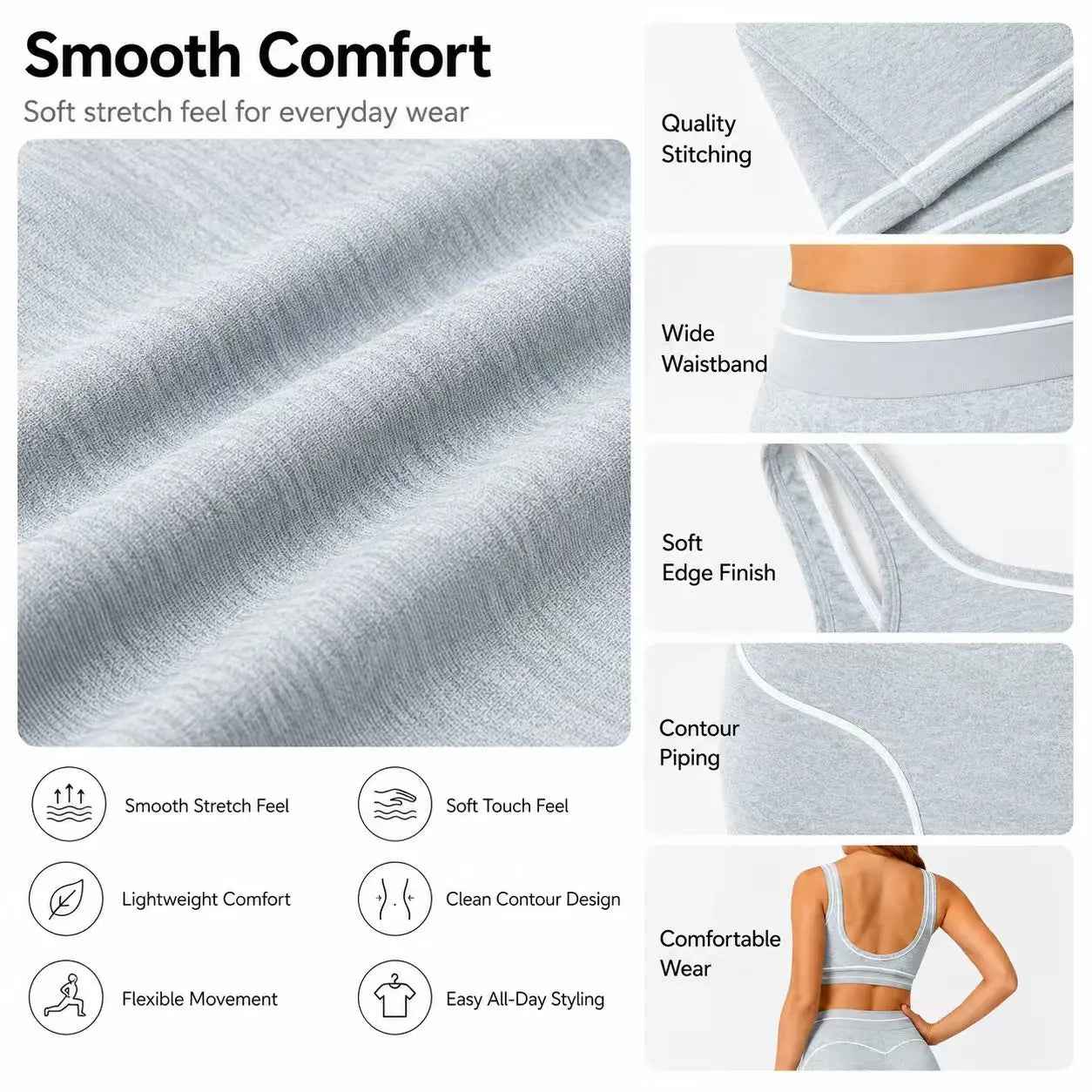 Trend Contrast Stripe Trim Sport Two Piece Set, Breathable Buttery Soft Seamless Yoga Bra & Hip Shaping Leggings Activewear Suit
