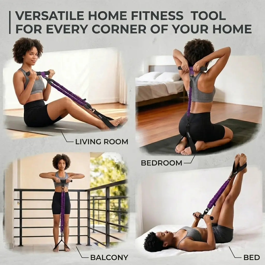 Upgraded Pedal Resistance Band Trainer - Durable Latex Tubes, Beginner-Friendly, Women'S Workout Gear, Portable Home Workout Exercise Equipment for Resistance Band Training & Toned Arms