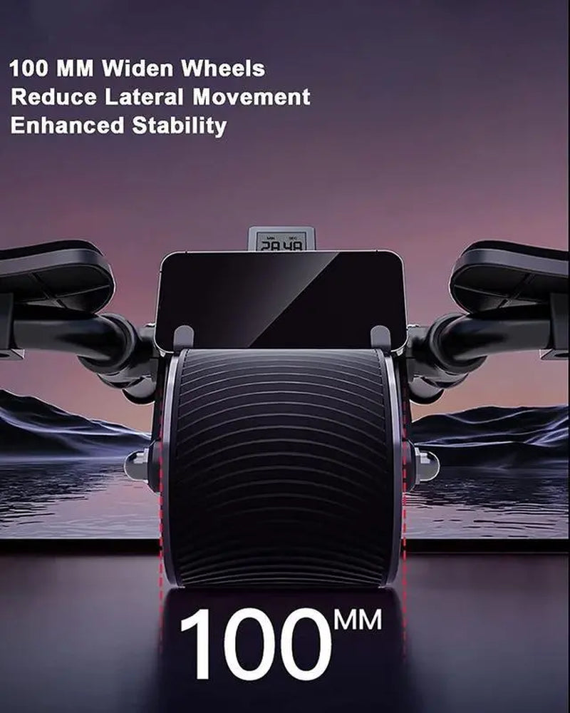 Ab Roller Wheel with Elbow Support - Automatic Rebound Abdominal Muscle Trainer, Tummy Exercise Equipment for Home Gym, Unisex Core & Full Body Workout Gear, Ideal Gift for Gym Lovers Fitness Digital Timer